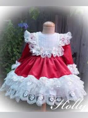 Andi-n-me little girls vintage lace and velvet holiday dress